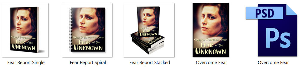 Overcome Fear of The Unknown PLR Report eCover Graphics