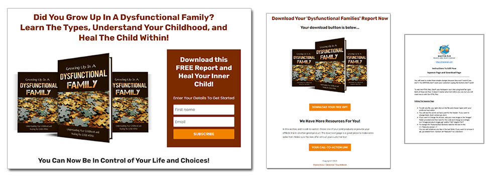 Dysfunctional Families PLR Report Squeeze Page